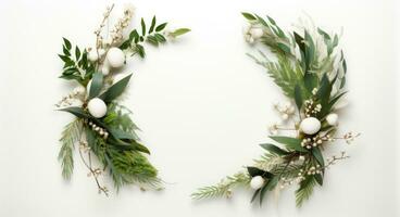 Watercolor Christmas wreath photo