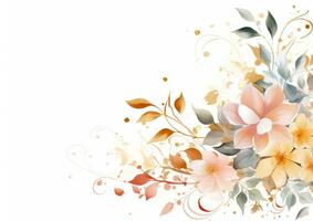 Watercolor floral background photo