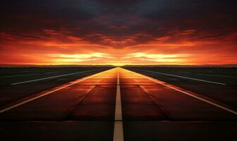 Dark and dramatic sky on a runway photo