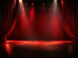 un rojo cortinas en teatro foto