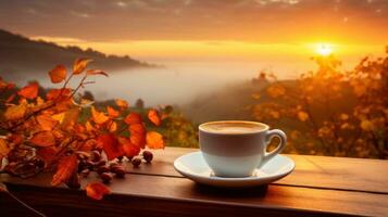 Autumn morning background photo