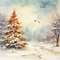 Watercolor Christmas clipart photo