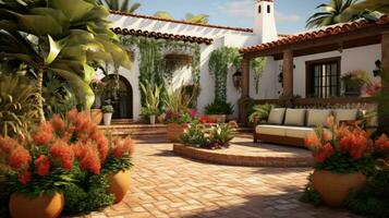 Classic Hispanical garden design photo