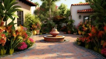 Classic Hispanical garden design photo