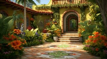 Classic Hispanical garden design photo