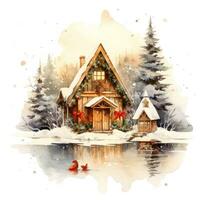 Watercolor Christmas clipart photo