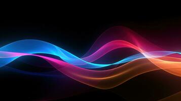 Bright neon wave background photo