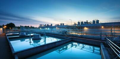 Industrial water treatment plant with water photo