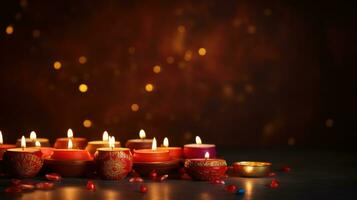 Diwali holiday background with candle photo
