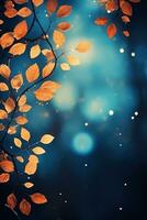 Autumn background with falling leaves photo