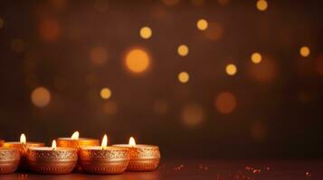 Diwali holiday background with candle photo
