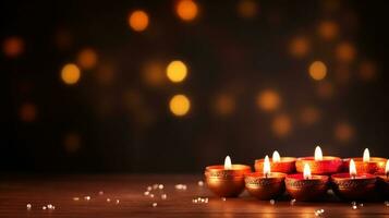 Diwali holiday background with candle photo