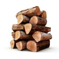 Firewood stack isolated photo