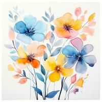 Watercolor vivid flowers photo