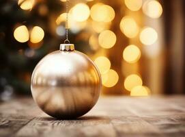 Holiday background with Christmas ball photo