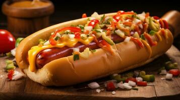 Hot dog with sausage photo
