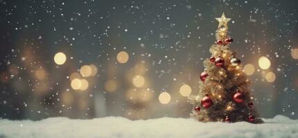 Holiday background with Christmas tree photo