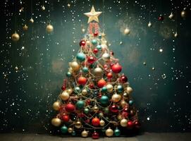 Holiday background with Christmas tree photo