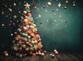 Holiday background with Christmas tree photo