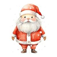 Cute watercolor Santa Claus isolated photo