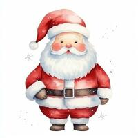 Cute watercolor Santa Claus isolated photo