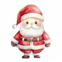 Cute watercolor Santa Claus isolated photo