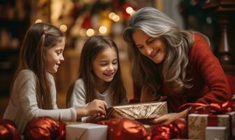 Woman buying christmas gift photo