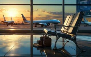 Businessman in airport terminal photo