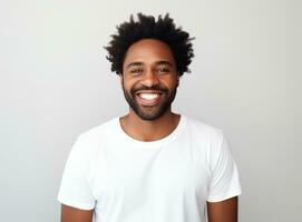 African american man smiling isolated photo