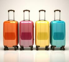 A group of colorful suitcases isolated photo