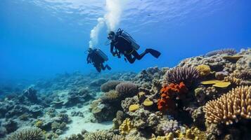 Scuba diving in red sea photo