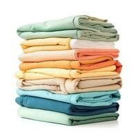 Stack of clean clothes isolated photo