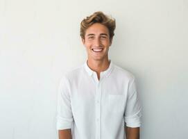 Young smiling man isolated photo