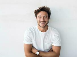 Young smiling man isolated photo