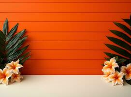 Vivid background with tropical leaves photo