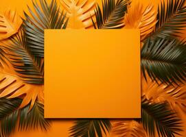 Vivid background with tropical leaves photo