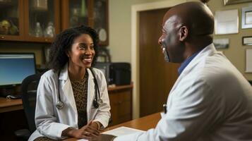 Doctor consulting with patient photo