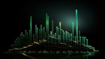 financiero crecimiento grafico demostración hacia arriba tendencia en ganancias foto