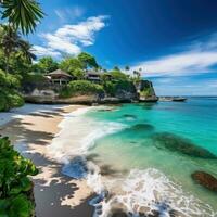Serene tropical paradise with crystal waters photo