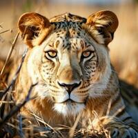 Safari in Africa - Close-up of majestic wildlife in natural habitat photo