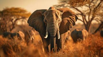 Safari in Africa - Close-up of majestic wildlife in natural habitat photo