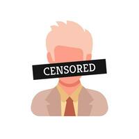 Censored sign on avatar face vector
