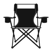 Camping chair Vector silhouette, Black Silhouette of Camping chair clipart