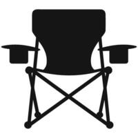 Camping chair Vector silhouette, Black Silhouette of Camping chair clipart