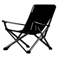 Camping chair Vector silhouette, Black Silhouette of Camping chair clipart