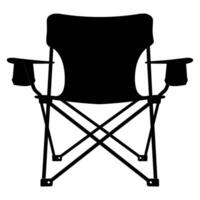 Camping chair Vector silhouette, Black Silhouette of Camping chair clipart
