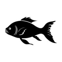 varios pescado vector silueta, negro silueta de pescado clipart