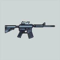 Pixel art SMG. Pixelated Short Machine Gun. SMG Weapon icons background pixelated for the pixel art game and icon for website and video game. old school retro. vector