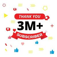 thanks for 3 million subscribers vector