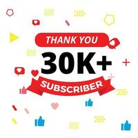 thanks for 30k subscribers vector